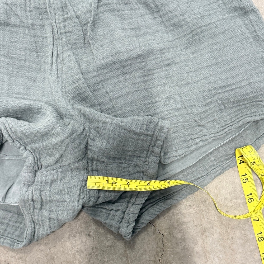 Michael Stars Womens Smocked Waist Gauze Shorts Blue Grey Relaxed Fit Large - Picture 6 of 7